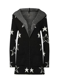 Key Largo, Damen Strickjacke, Schwarz / Weiß