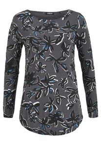 Khujo, Damen Longsleeve 'CREZIA', Grau / Schwarz