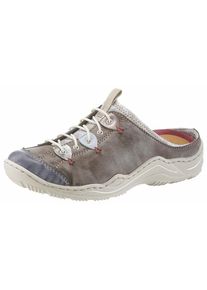 Rieker, Damen Clog, Blau / Taupe / Silber