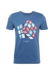 Tom Tailor Denim, Herren T-Shirt, Himmelblau / Rot / Weiß