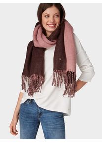 Tom Tailor Denim, Damen Zweifarbiger Schal, Dunkelrot