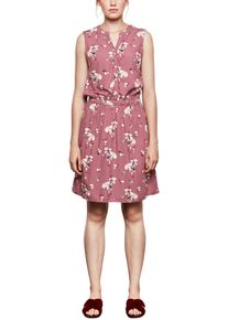 Q/S Designed By, Damen Luftiges Kleid, Creme / Pastellrot