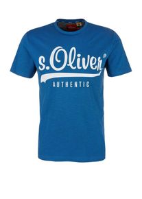 s.Oliver RED LABEL, Herren T-Shirt, Himmelblau / Weiß