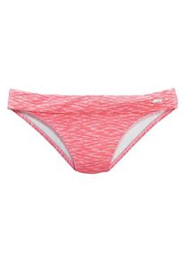 Venice Beach, Damen Umschlag-Bikini-Hose 'Melange', Rosa / Weiß