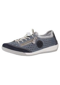 Rieker, Damen Sneaker, Rauchblau / Kobaltblau