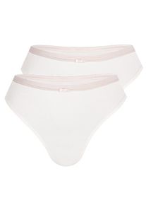 Sassa Mode Sassa, Damen String 'BEAUTIFUL MICRO', Altrosa / Perlwei&szlig;