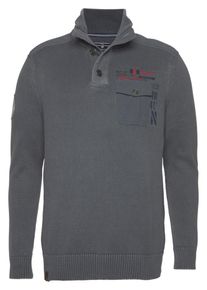 Rhode Island, Herren Strickpullover, Graumeliert