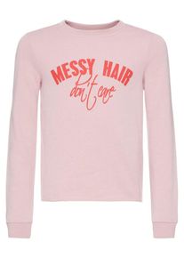 name it, M&auml;dchen K&uuml;rzer geschnittenes Print Sweatshirt, Rosa