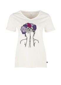 Q/S Designed By, Damen T-Shirt, Flieder / Dunkellila / Eosin / Weiß