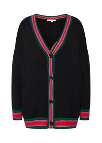 Tom Tailor Denim, Damen Strickjacke, Tanne / Rot / Schwarz