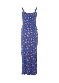 Tom Tailor, Damen Maxikleid, Blau / Mischfarben