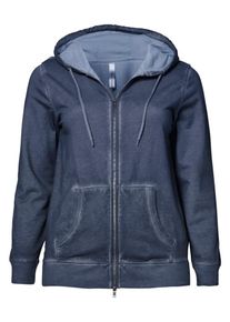 sheego Casual, Damen Sportliche Sweatjacke, Blau