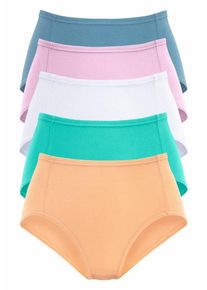 Petite Fleur, Damen Taillenslips (5 St&uuml;ck), T&uuml;rkis / Pastellblau / Pastelllila / Pastellorange / Wei&szlig;
