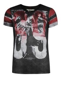 Trueprodigy, Herren T-Shirt 'The 69', Dunkelrot / Schwarzmeliert / Weißmeliert