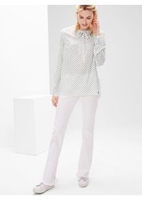 s.Oliver RED LABEL, Damen Schluppenbluse mit Minimalmuster, Schwarz / Wei&szlig;