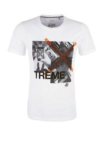 s.Oliver RED LABEL, Herren T-Shirt, Orange / Schwarz / Weiß