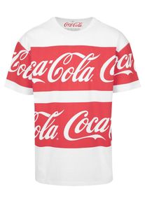 Mister Tee, Herren T-Shirt 'Coca Cola', Koralle / Weiß