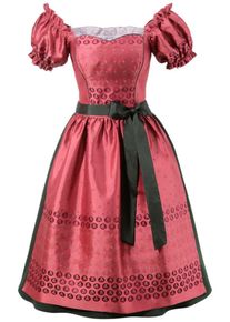 HANNAH, Damen Dirndl midi im Car-Stil, Himbeer / Schwarz