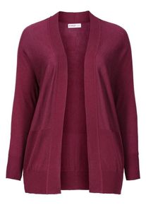 sheego Class, Damen Cardigan, Weinrot