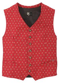 Turi Landhaus, Herren Trachtengilet mit Pattentaschen, Taupe / Rot