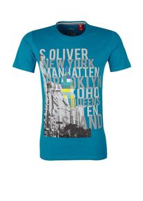s.Oliver RED LABEL, Herren Shirt, Blau / Royalblau / Gelb / Hellgrau / Dunkelgrau