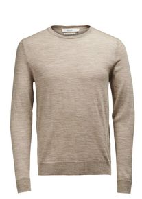 Jack & Jones JACK & JONES, Herren Merinowoll-Pullover, Beige