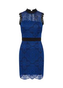 Wal G., Damen Spitzenkleid, Blau / Schwarz