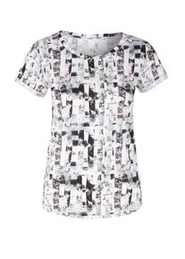 Q/S Designed By, Damen T-Shirt, Azur / Helllila / Schwarz / Weiß