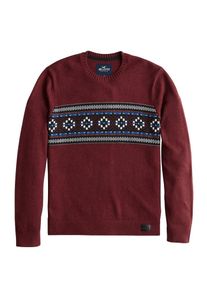 Hollister, Herren Pullover 'DTC PATTERN CREWS', Burgunder