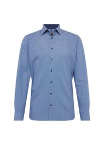 OLYMP, Herren Hemd 'Level 5 City Print', Blau / Wei&szlig;