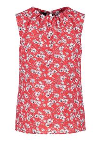 Taifun, Damen Bluse, Hellgrau / Rot / Schwarz