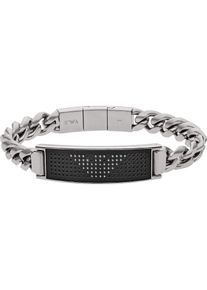 Emporio Armani, Herren Armband 'EGS2548040', Schwarz / Silber
