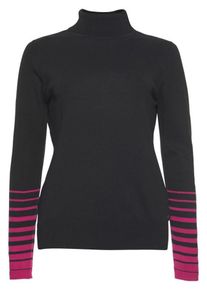 AJC, Damen Rollkragenpullover, Cyclam / Schwarz