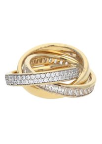Esprit, Damen Fingerring Tridelia ELRG92258C aus 925er Sterlingsilber, Gold / Transparent