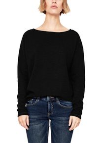 s.Oliver RED LABEL, Damen Leichter Struktur-Sweater, Schwarz