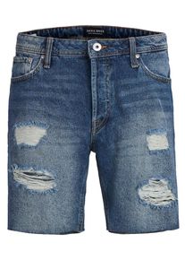 Jack & Jones JACK & JONES, Herren 'RICK SHORTS DENIM CUT OFF CAMP' Jeansshorts, Blau