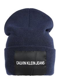 Calvin Klein Jeans, Herren Feinstrickm&uuml;tze mit Logo, Dunkelblau