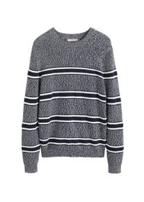 Mango Man, Herren Pullover 'Quentin', Nachtblau / Blaumeliert / Wei&szlig;