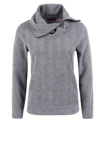 s.Oliver RED LABEL, Damen Sweatshirt mit Zipp-Rollkragen, Grau
