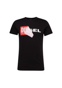 Diesel, Herren T-Shirt 'T-DIEGO-QA', Rot / Schwarz / Weiß