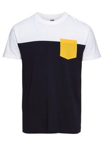 Urban Classics, Herren T-Shirt, Navy / Gelb / Wei&szlig;