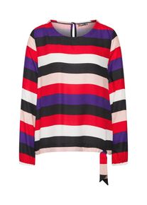 Street One, Damen Bluse 'Printed blouse w knotted botto', Beere / Rot / Schwarz / Weiß