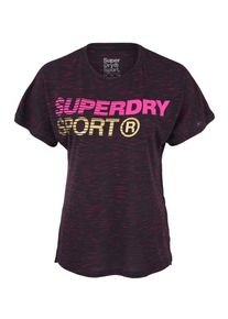 Superdry, Damen Shirt, Neonpink / Schwarz