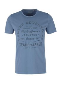 s.Oliver RED LABEL, Herren T-Shirt, Rauchblau / Schwarz