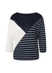 Tom Tailor, Damen Shirt, Nachtblau / Weiß