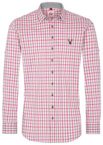 Spieth & Wensky SPIETH & WENSKY, Herren Trachtenhemd "Horst", Schlammfarben / Fuchsia / Perlweiß