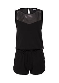 Urban Classics, Damen Jumpsuit im Material-Mix, Schwarz
