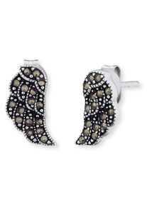 Engelsrufer, Damen Ohrstecker 'Fl&uuml;gel ERE-Lilwing-MA-ST', Schwarz / Silber