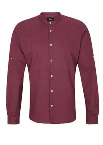 s.Oliver BLACK LABEL, Herren Stehkragenhemd, Weinrot