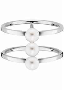 CAI Ca&iuml;, Damen Perlenring 'pure white', Silber